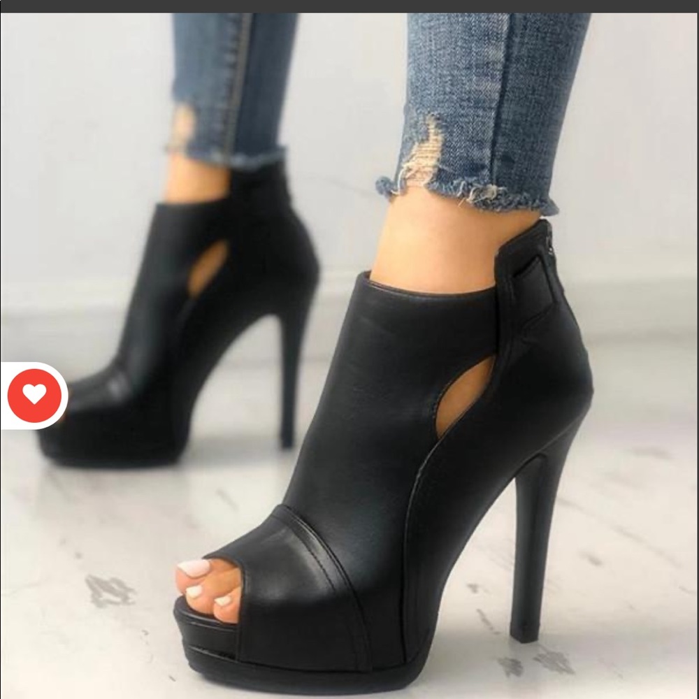 Luckmoda high heels / sandals black size 10